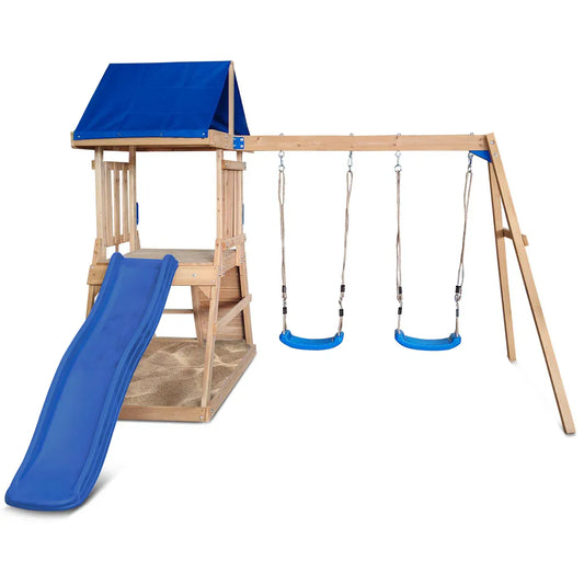 Lifespan Kids Hazelbrook Swing Set & Play Centre with 1.8m Slide (Blue) V572-LKPC-HAZEL-BU