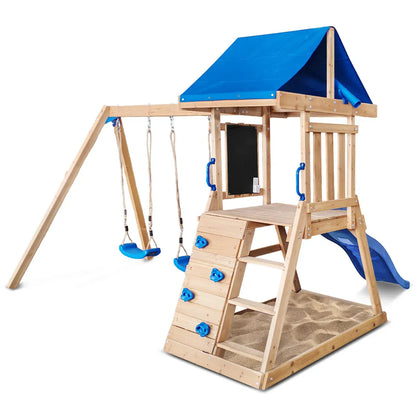 Lifespan Kids Hazelbrook Swing Set & Play Centre with 1.8m Slide (Blue) V572-LKPC-HAZEL-BU