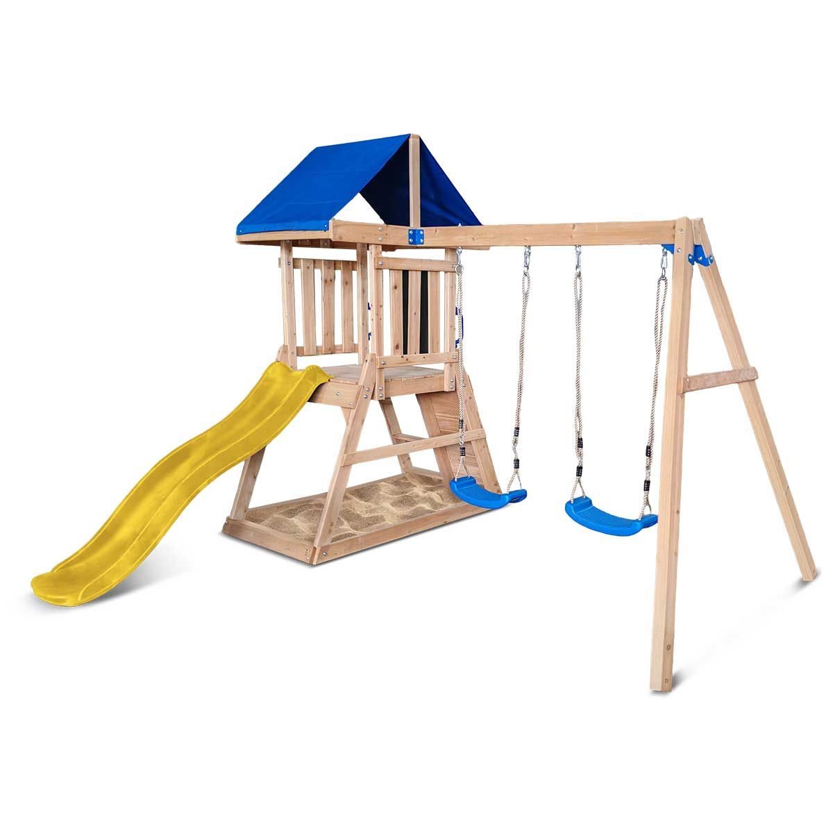 Lifespan Kids Hazelbrook Swing Set & Play Centre with 1.8m Slide (Yellow) V572-LKPC-HAZEL-YL