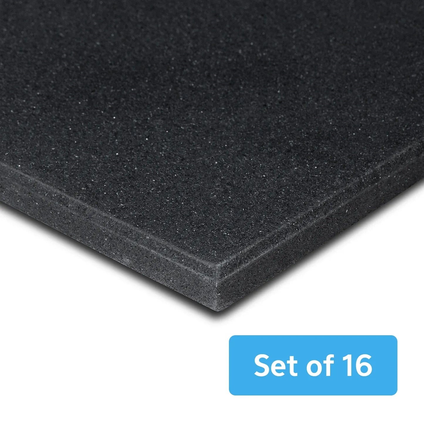 CORTEX 15mm Commercial Bevelled Edge Rubber Gym Tile Mat (1m x 1m) - Set of 16 V572-MATGYM15-SET16