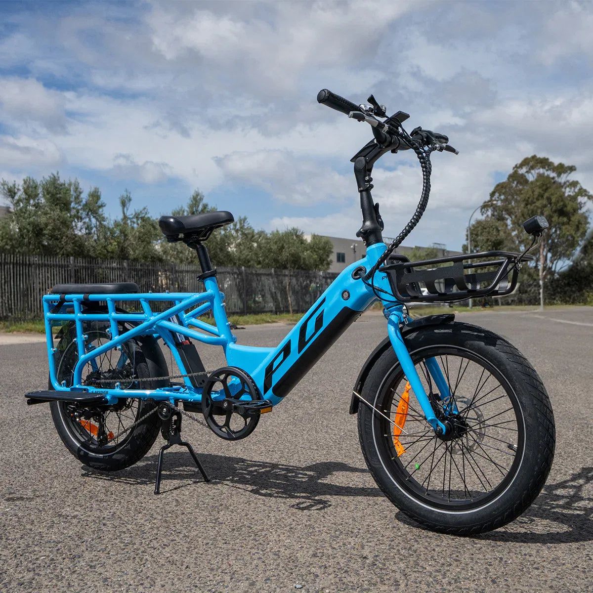 Progear Bikes E-Moover Cargo Bike + Transporter Kit - Electric Blue V572-PGEL-MOOV17-B