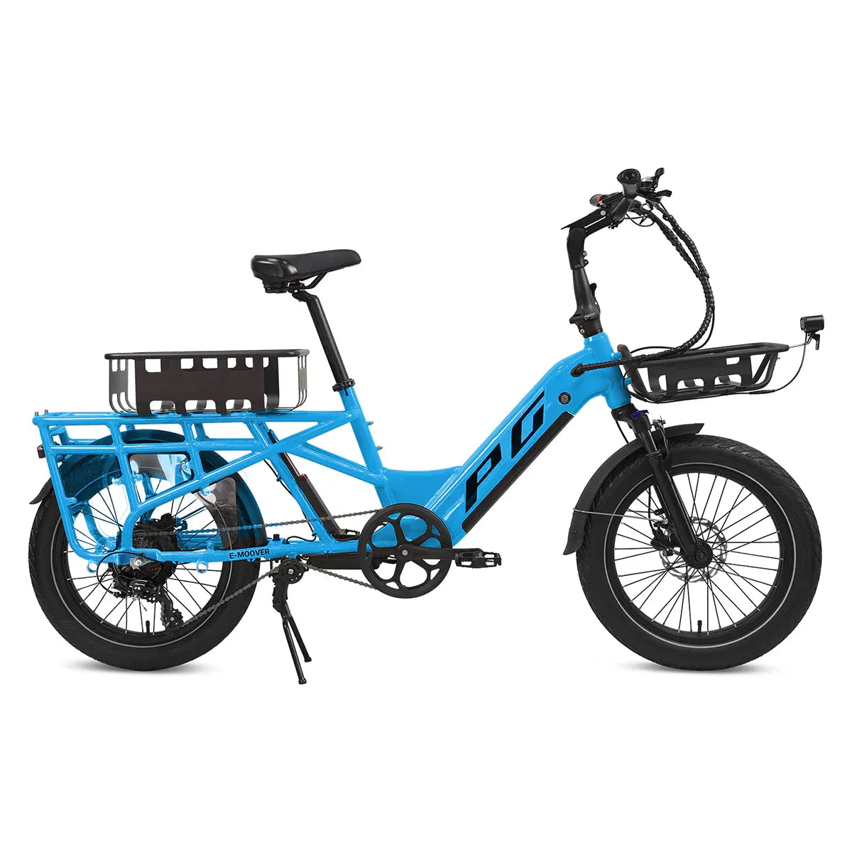 Progear Bikes E-Moover Cargo Bike + Hauler Kit - Electric Blue V572-PGEL-MOOV17-C