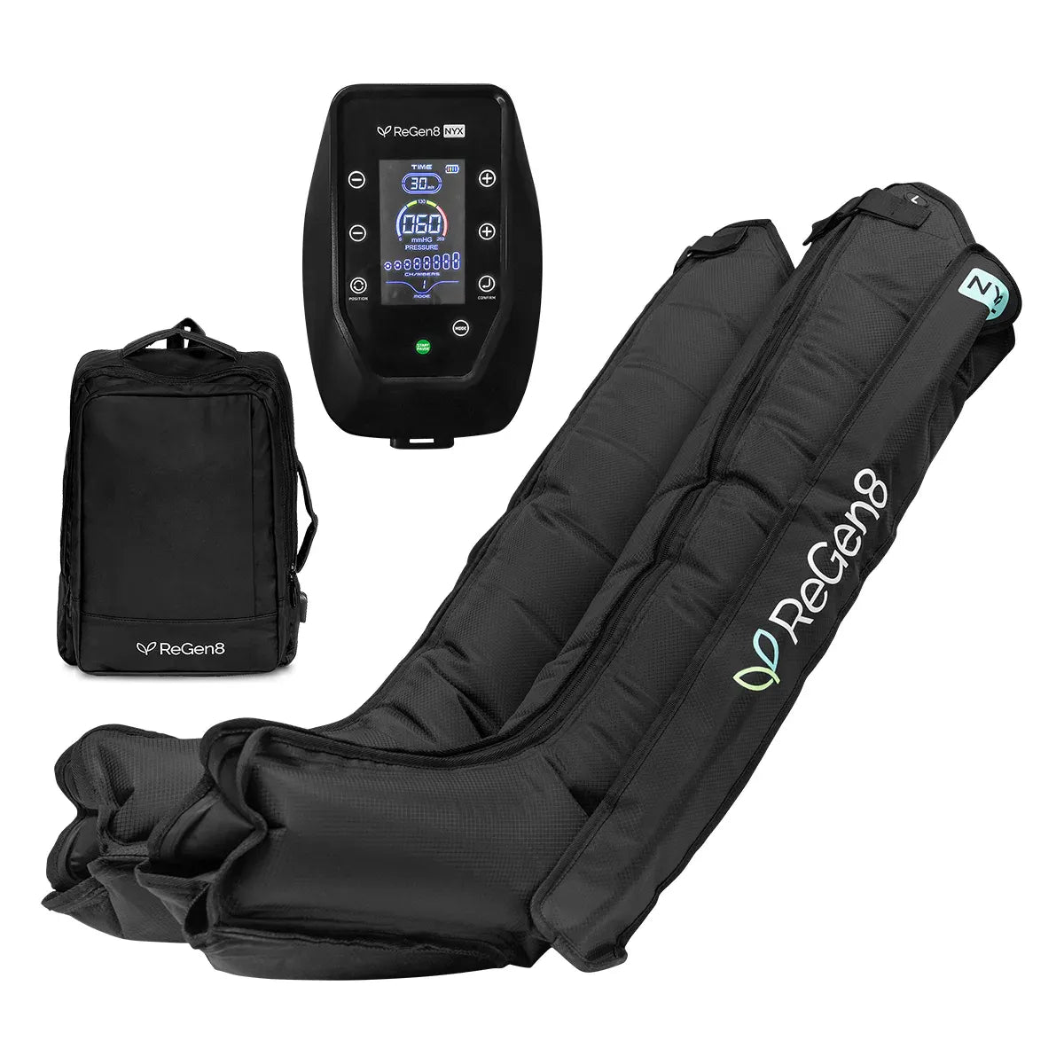 ReGen8 Nyx 8-Chamber Compression Recovery Boots (Large, 175-190cm) V572-RGCB-NYX8C-LG