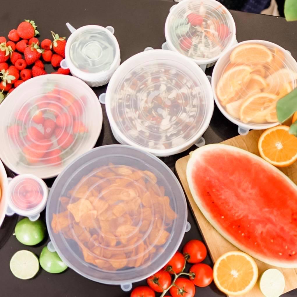 Food Grade Silicone Stretch Lids: Your Ultimate Reusable Food Covers - set of 7 (Test) V573-7SIL