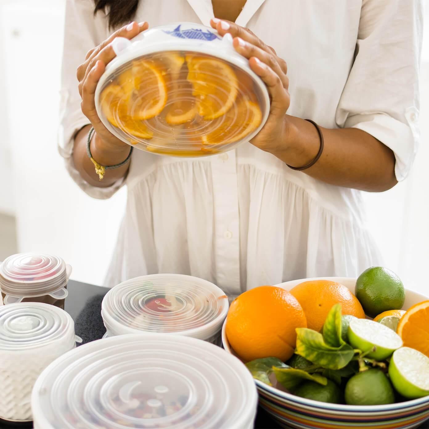 Food Grade Silicone Stretch Lids: Your Ultimate Reusable Food Covers - set of 7 (Test) V573-7SIL