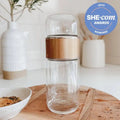 Double Wall Glass Tea Infuser Bottle V573-TBREWGLD