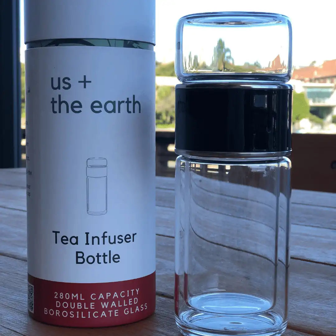 Double Wall Glass Tea Infuser Bottle V573-TBREWGLD