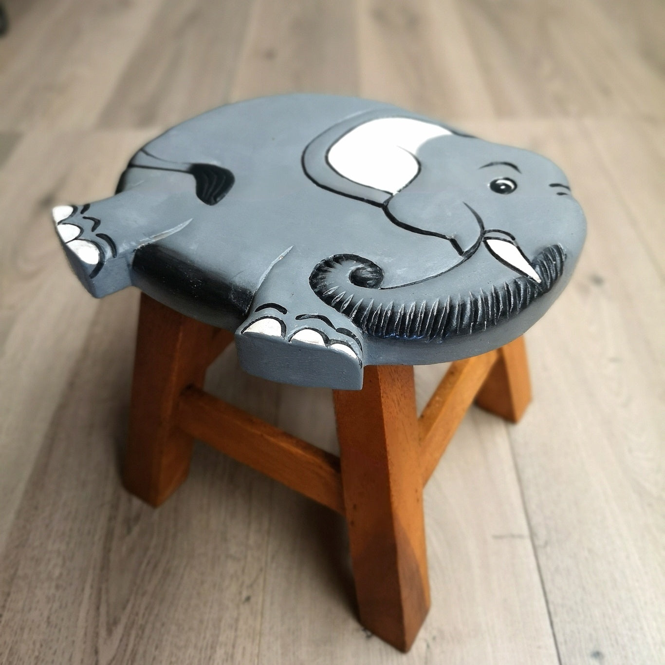 Kids Wooden Stool Elephant V574-PLANETSTOOLELE