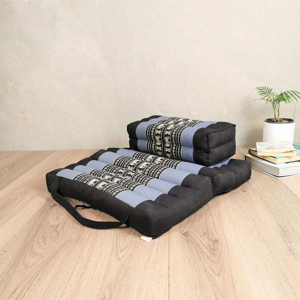Foldable Meditation Cushion + Seating Block Set BlueEle V574-TTP-2ST-YB-BLUEELE