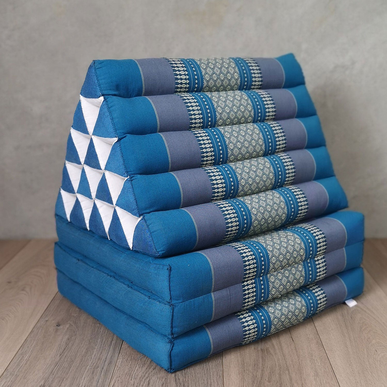 Jumbo Thai Triangle Pillow THREE FOLDS BLUE V574-TTP15BLUE