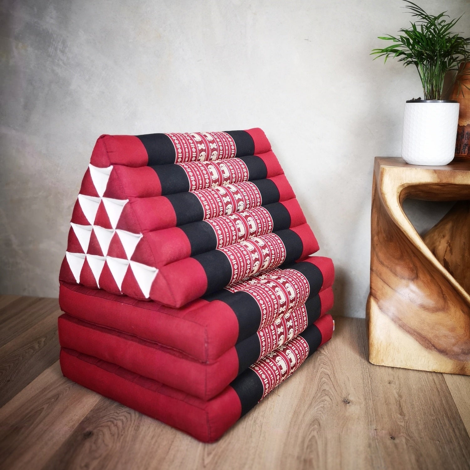 Jumbo Thai Triangle Pillow THREE FOLDS R-Ele V574-TTP15REDELE