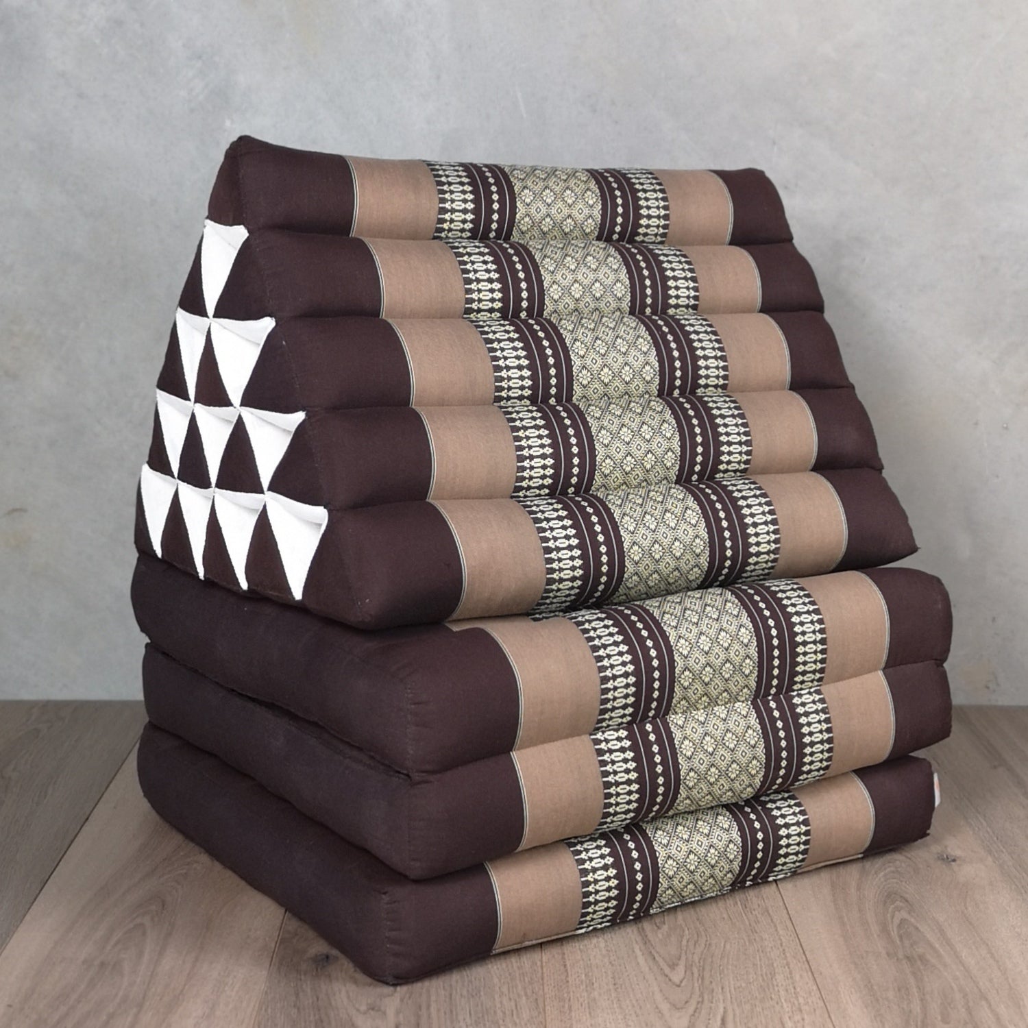 Jumbo Thai Triangle Pillow THREE FOLDS Brown V574-TTP15YELLOW