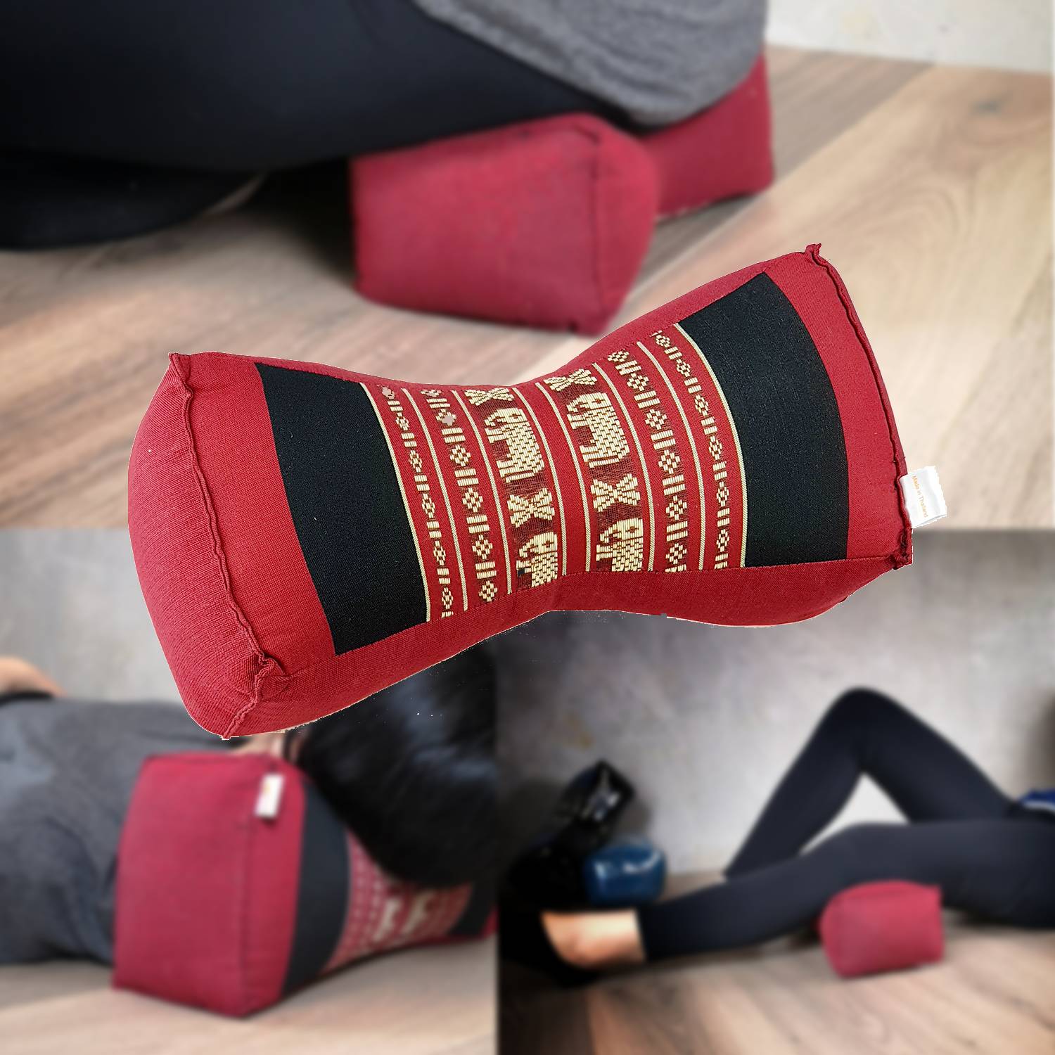Bone Shape Neck Pillow/Meditation Cushion Kapok Filled RedEle V574-TTPNECKREDELE