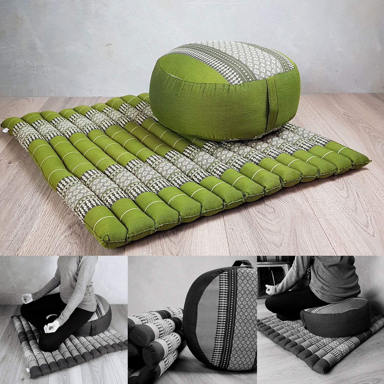 Zafu & Zabuton Meditation Set Green V574-TTPZAFUSETGREEN