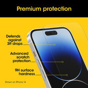 OtterBox Screen Protector Premium Antimicrobial Glass for Apple iPhone 15 Pro Max - 6.7" - Clear V578-77-93960