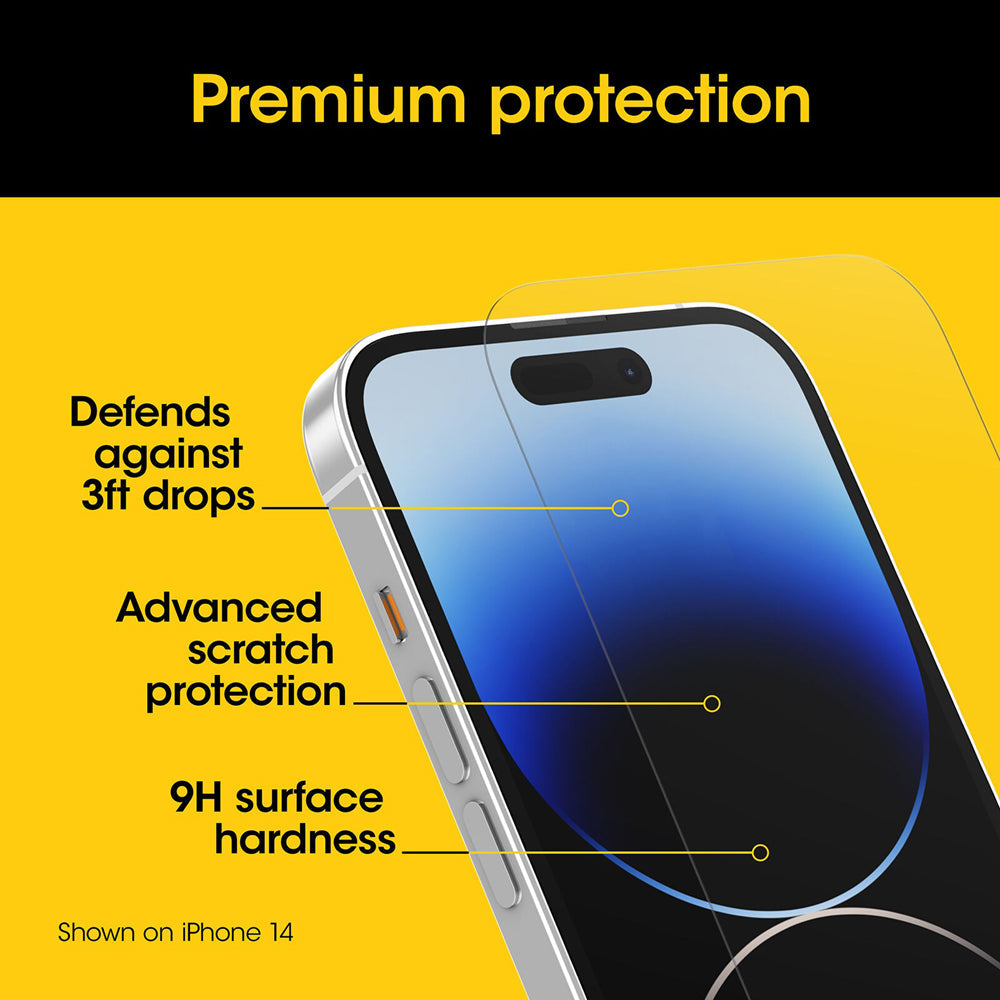 OtterBox Screen Protector Premium Antimicrobial Glass for Apple iPhone 15 Pro Max - 6.7" - Clear V578-77-93960