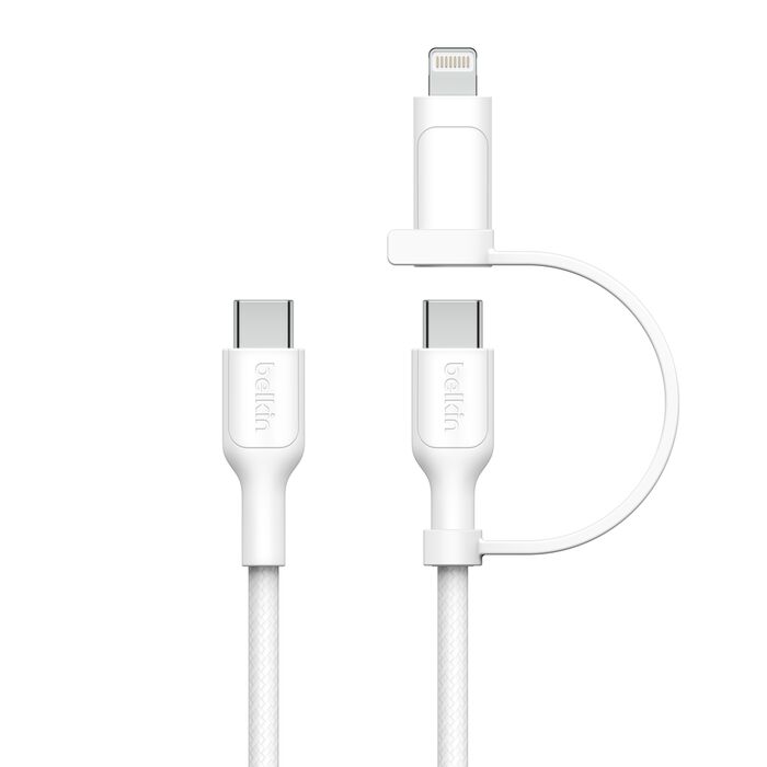 Belkin BoostCharge Pro 2-in-1 Cable Usb-C to USB-C + Lightning Connector V578-CAC003FQ1.5MWH
