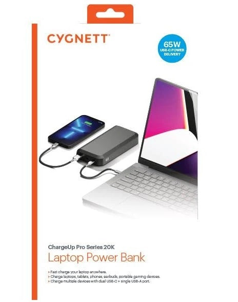 Cygnett ChargeUp Pro 20K mAh Laptop Power Bank - Black V578-CY4130PBCHE