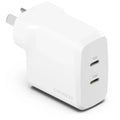 Cygnett PowerPlus 35W Dual Port USB-C Wall Charger - White