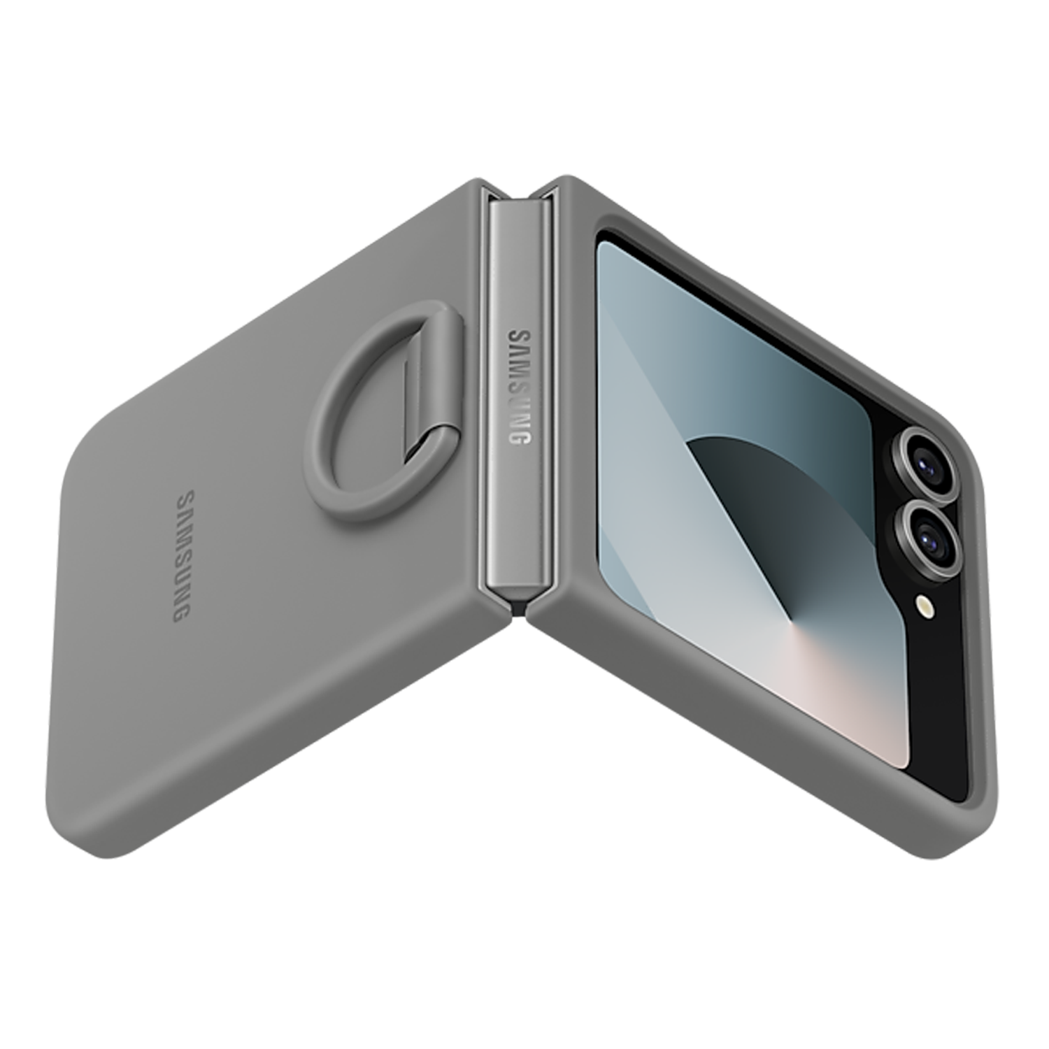 Samsung Silicone Case with Ring for Galaxy Z Flip6 - Grey V578-EF-PF741TJEGWW