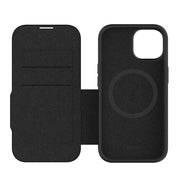 EFM Monaco E-leather Wallet Case Armour With D3O Plus Suits Iphone 15 (6.1") - Black/Space Grey V578-EFCFLAE605BLA