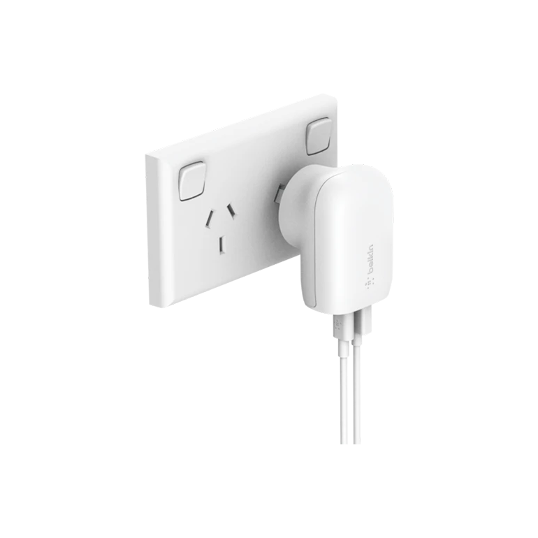 Belkin Dual PD Wall Charger with PPS - 42W Fast Charging for iPhone & Android, 1x USB-C (30W) & 1x USB-A V578-WCB009AUWH