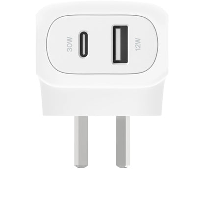 Belkin Dual PD Wall Charger with PPS - 42W Fast Charging for iPhone & Android, 1x USB-C (30W) & 1x USB-A V578-WCB009AUWH