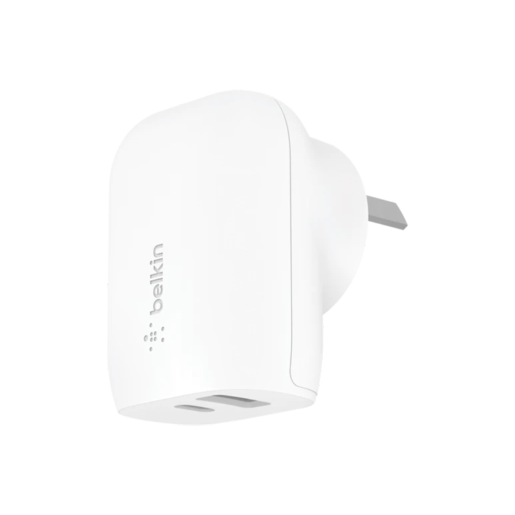 Belkin Dual PD Wall Charger with PPS - 42W Fast Charging for iPhone & Android, 1x USB-C (30W) & 1x USB-A V578-WCB009AUWH