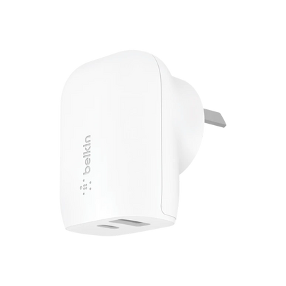 Belkin Dual PD Wall Charger with PPS - 42W Fast Charging for iPhone & Android, 1x USB-C (30W) & 1x USB-A V578-WCB009AUWH