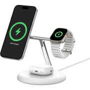 Belkin BoostCharge PRO 3-in-1 Qi2 15W Wireless Charger Stand MagSafe 2024 Model - White V578-WIZ023AUWH