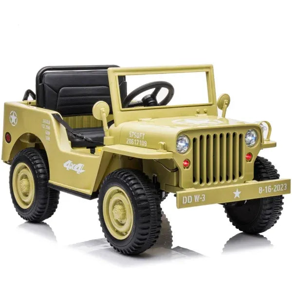 12V Military Jeep Electric Ride On Car For Kids - Khaki V580-2601001103110