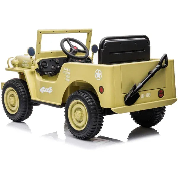 12V Military Jeep Electric Ride On Car For Kids - Khaki V580-2601001103110