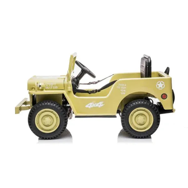 12V Military Jeep Electric Ride On Car For Kids - Khaki V580-2601001103110