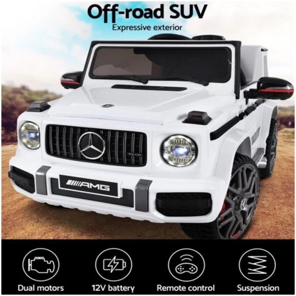 Mercedes-Benz Kids Ride On Car Electric AMG G63 Licensed Remote Cars 12V White V580-AMG63-WH