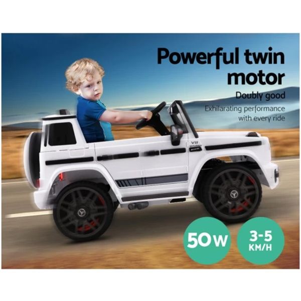 Mercedes-Benz Kids Ride On Car Electric AMG G63 Licensed Remote Cars 12V White V580-AMG63-WH
