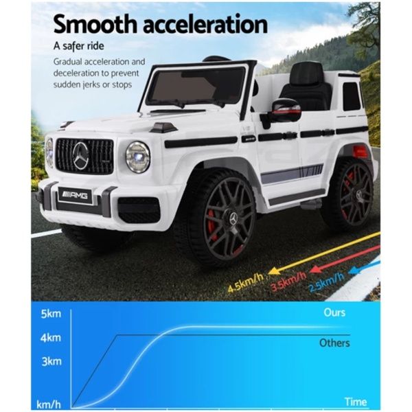 Mercedes-Benz Kids Ride On Car Electric AMG G63 Licensed Remote Cars 12V White V580-AMG63-WH