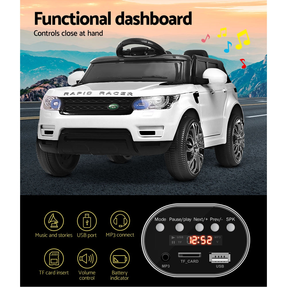 KIDS Ride-On Car Electric Battery KIDS Toy Powered w/ Remote 12V White V580-CARS-RR-INSPIRED-WH