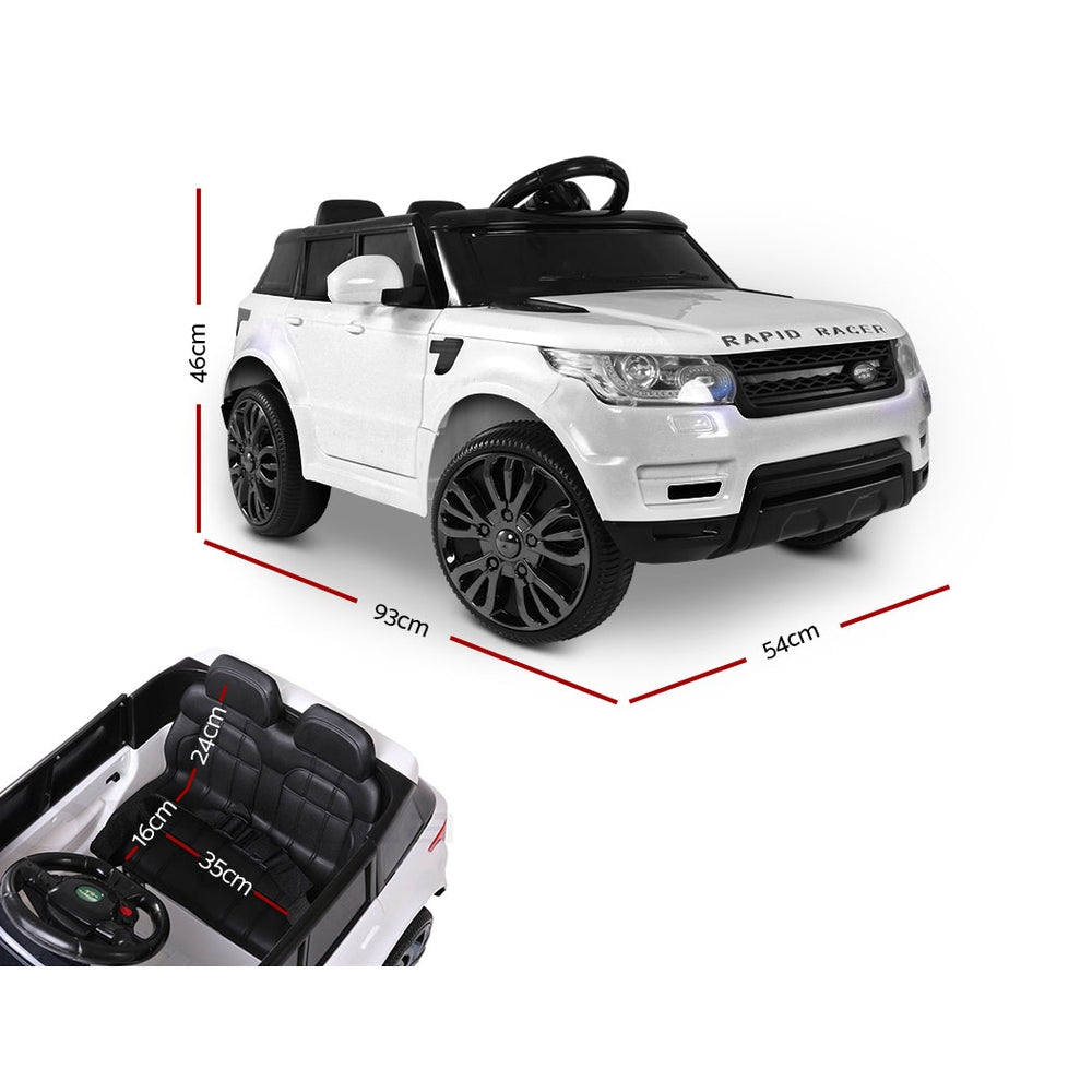 KIDS Ride-On Car Electric Battery KIDS Toy Powered w/ Remote 12V White V580-CARS-RR-INSPIRED-WH