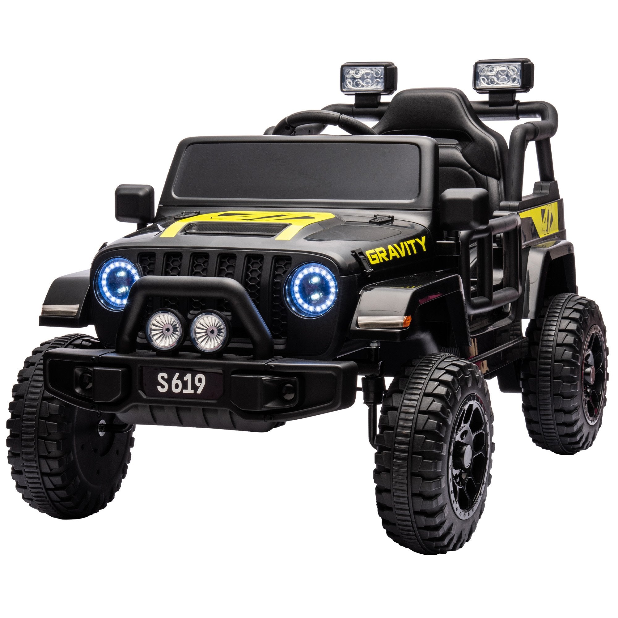 12V Kids Electric Ride On Jeep - Black V580-GR-TY619-BK