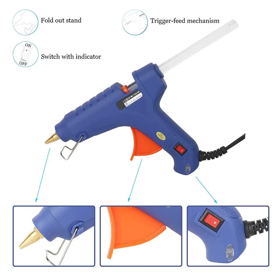 HOT MELT GLUE GUN TRIGGER ADHESIVE WITH STICKS REPAIR KIT FOR USE V580-HL-E20W