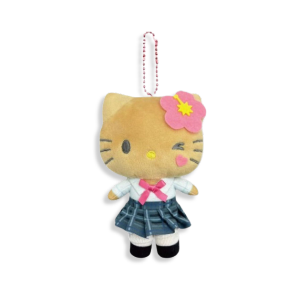 Sanrio Hello Kitty Tan Uniform Plush Mascot Keychain V581-4990270160497