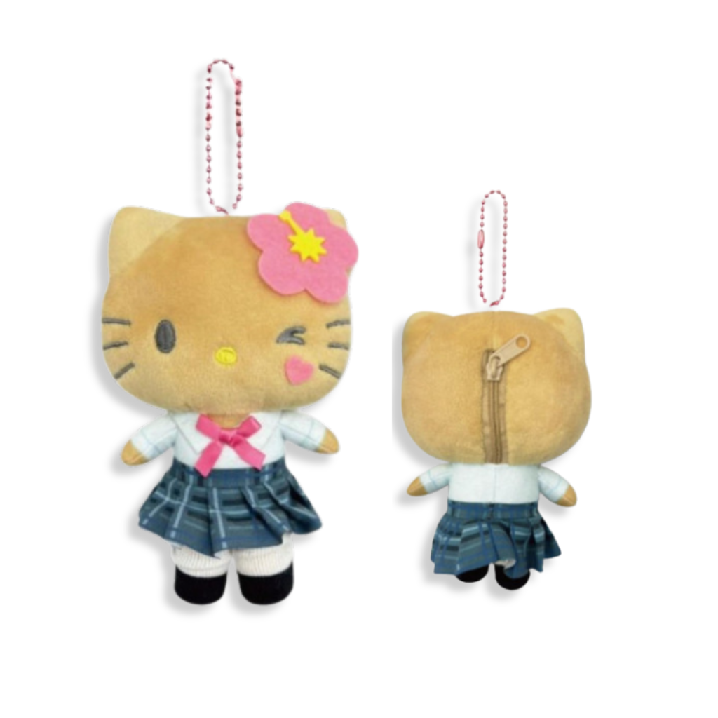 Sanrio Hello Kitty Tan Uniform Plush Mascot Keychain V581-4990270160497