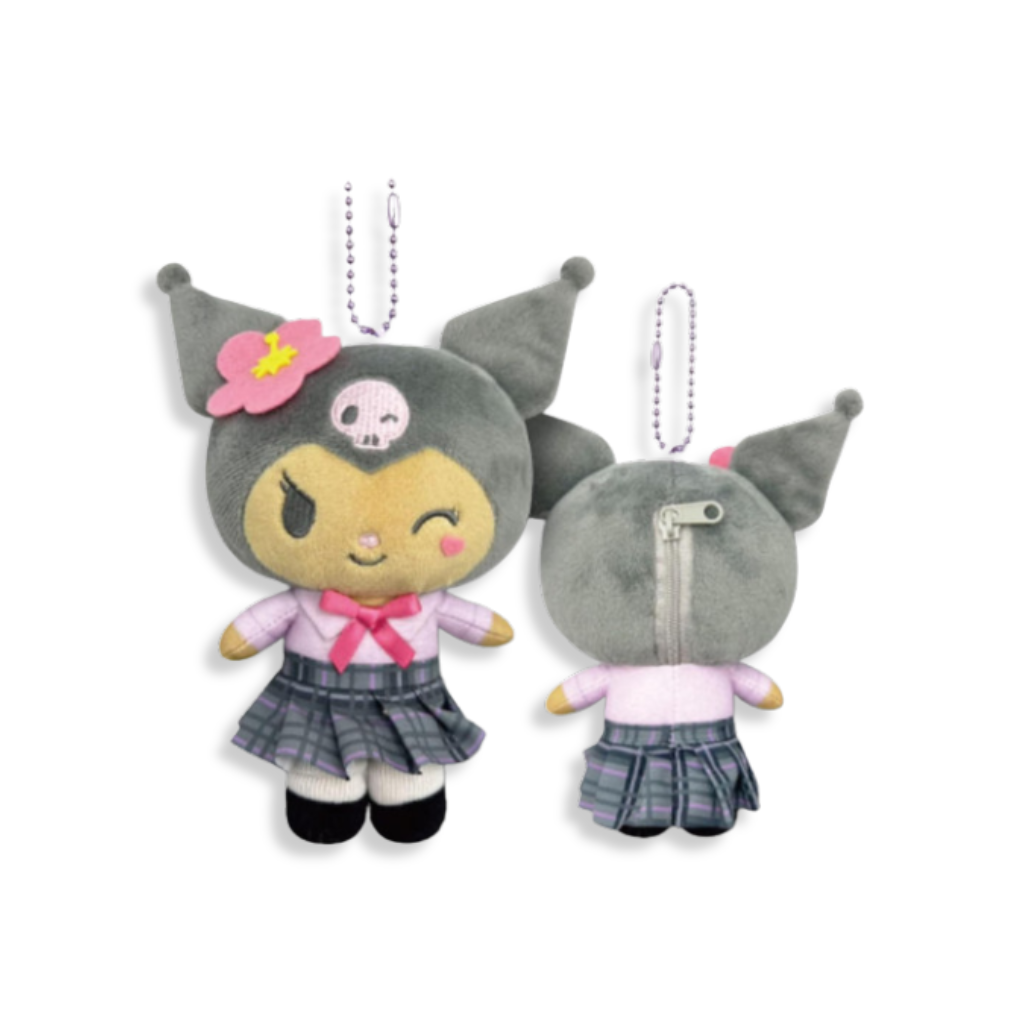Sanrio Kuromi Tan Uniform Plush Mascot Keychain V581-4990270160510