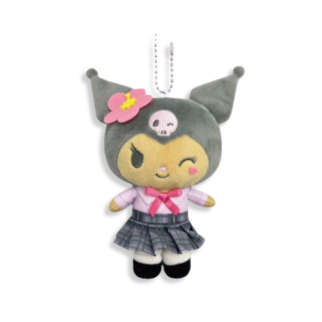 Sanrio Kuromi Tan Uniform Plush Mascot Keychain V581-4990270160510