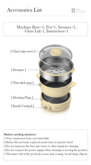 BEAR Multifunction Cooking Pot Hot Pot DHG-B25Z1 V581-6940971218643