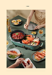 BEAR Multi-functional 2-in-1 Cooking Hot Pot And Griddle Barbecue Machine DKL-C15L1 V581-6940971231703