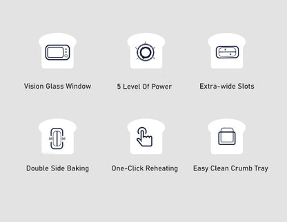 BEAR Double Slots Bread Toaster With Glass Window DSL-C02X1 V581-6940971237460