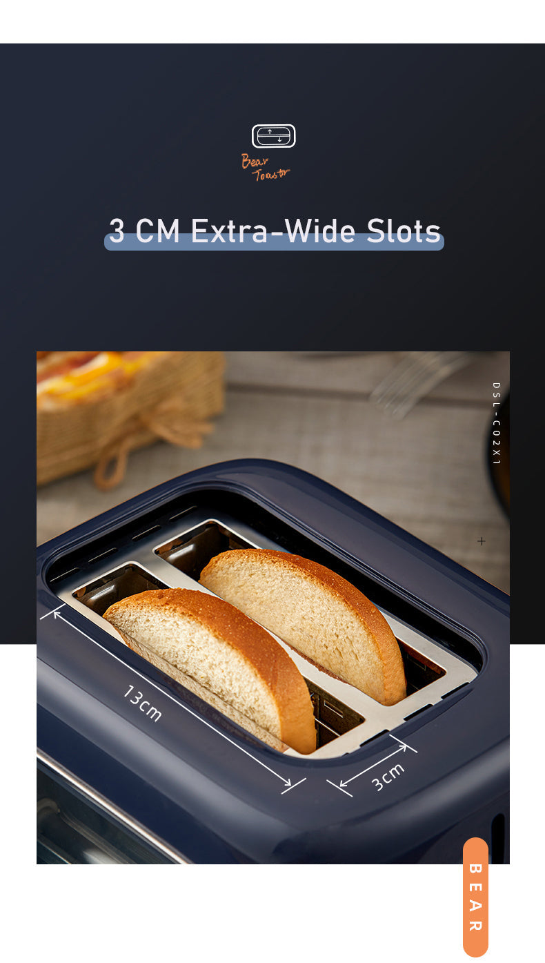 BEAR Double Slots Bread Toaster With Glass Window DSL-C02X1 V581-6940971237460
