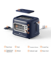BEAR Double Slots Bread Toaster With Glass Window DSL-C02X1 V581-6940971237460