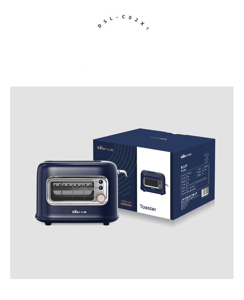 BEAR Double Slots Bread Toaster With Glass Window DSL-C02X1 V581-6940971237460